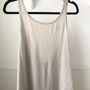 Light grey off white open back backless tank top